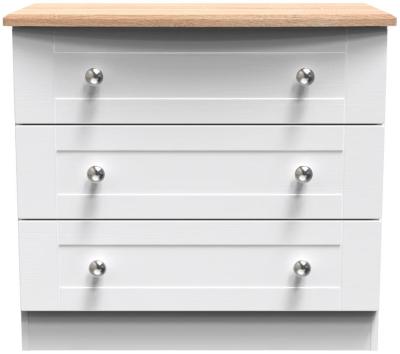 Sussex White Ash And Bardolino Oak 3 Drawer Chest