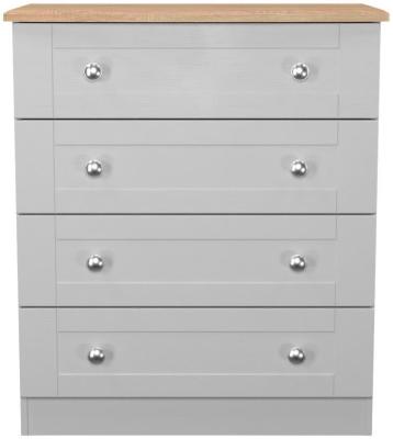 Sussex Grey Ash And Bardolino Oak 4 Drawer Chest