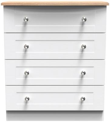 Sussex White Ash And Bardolino Oak 4 Drawer Chest