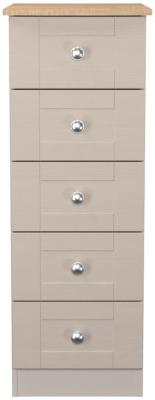 Product photograph of Sussex Cashmere And Oak Effect 5 Drawer Narrow Chest from Choice Furniture Superstore