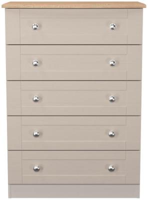 Sussex Kashmir Ash And Bardolino Oak 5 Drawer Narrow Chest