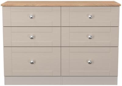 Sussex Kashmir Ash And Bardolino Oak 6 Drawer Wide Chest