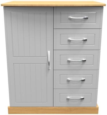 Whitney Modern Oak And Grey Ash 1 Door Midi Wardrobe W 77cm X D 595cm