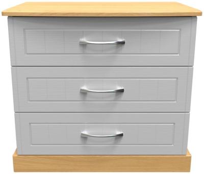 Whitney Modern Oak And Grey Ash 3 Drawer Small Chest