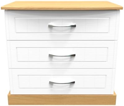 Whitney Modern Oak And White Ash 3 Drawer Small Chest