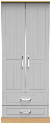 Whitney Modern Oak And Grey Ash 2 Door Double Wardrobe W 77cm X D 595cm