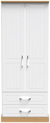 Whitney Modern Oak And White Ash 2 Door Double Wardrobe W 77cm X D 595cm