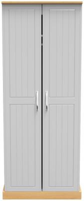 Whitney Modern Oak And Grey Ash 2 Door Plain Wardrobe W 77cm X D 595cm