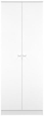 Yarmouth White Gloss 2 Door Plain Wardrobe W 74cm X D 52cm