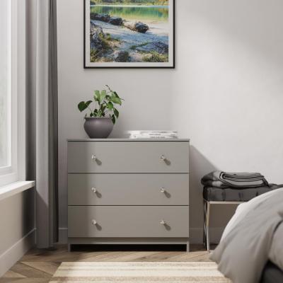 Yarmouth Uniform Gloss And Dusk Grey 3 Drawer Small Chest