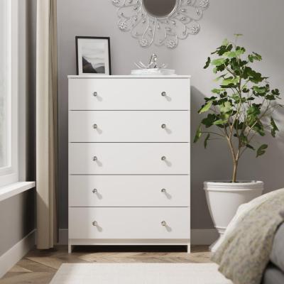 Yarmouth White Gloss 5 Drawer Narrow Chest