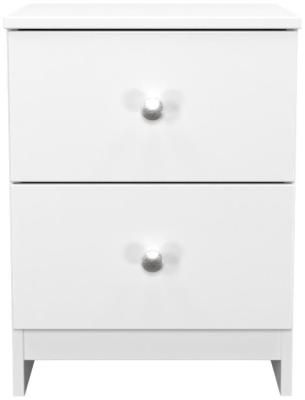 Yarmouth White Gloss 2 Drawer Bedside Cabinet