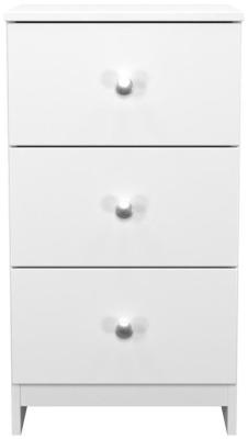 Yarmouth White Gloss 3 Drawer Bedside Cabinet