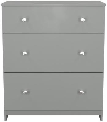 Yarmouth Uniform Gloss And Dusk Grey 3 Drawer Deep Chest