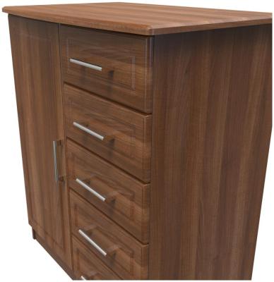 Gina Walnut 1 Door Midi Wardrobe W 77cm X D 595cm