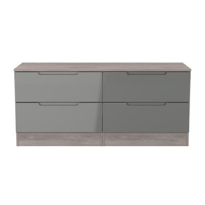 Milan Grey Gloss and Grey Oak Bed Box