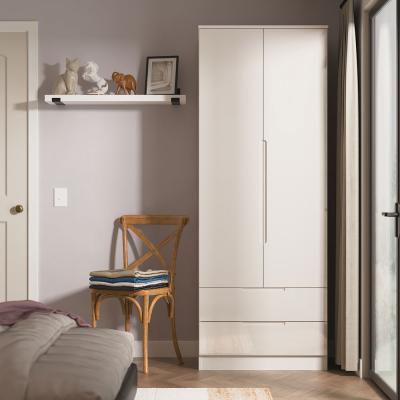 Milan Cashmere Gloss 2 Door 2 Drawer Double Wardrobe