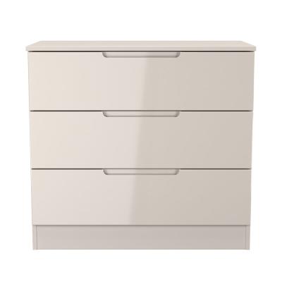 Milan Cashmere Gloss 3 Drawer Small Chest