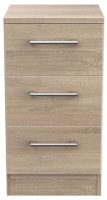 Product photograph of Devon 3 Drawer Bedside Cabinet from Choice Furniture Superstore