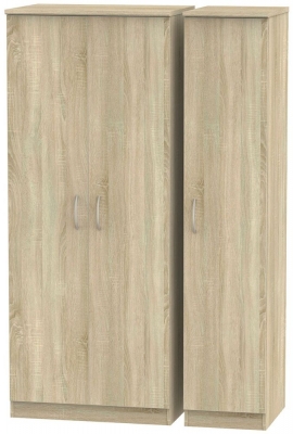 Product photograph of Avon Oak Effect 3 Door Triple Wardrobe from Choice Furniture Superstore