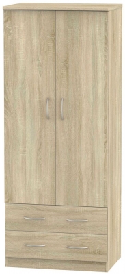 Product photograph of Avon Oak Effect 2 Door 2 Drawer Double Wardrobe from Choice Furniture Superstore