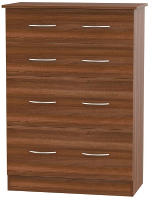 Avon Walnut Effect 4 Drawer Deep Chest