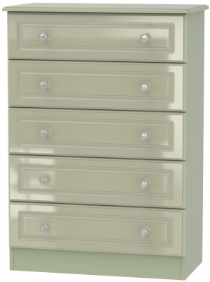 Product photograph of Balmoral High Gloss Mushroom 5 Drawer Chest from Choice Furniture Superstore