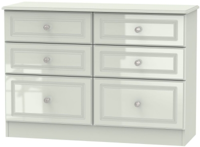 Product photograph of Balmoral High Gloss Kaschmir 6 Drawer Midi Chest from Choice Furniture Superstore