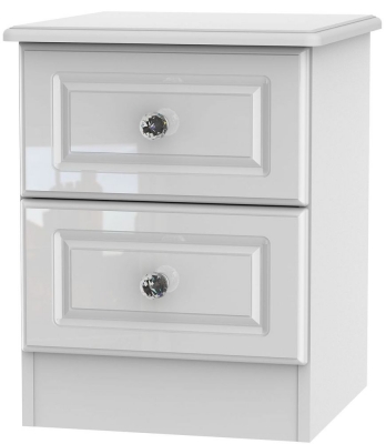 Balmoral High Gloss White 2 Drawer Bedside Cabinet