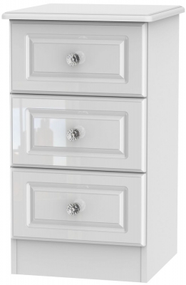 Product photograph of Balmoral High Gloss White 3 Drawer Bedside Cabinet from Choice Furniture Superstore