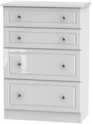 Product photograph of Balmoral White Gloss 4 Drawer Deep Chest from Choice Furniture Superstore