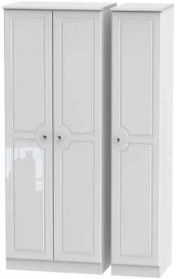 Product photograph of Balmoral White Gloss 3 Door Tall Triple Wardrobe from Choice Furniture Superstore