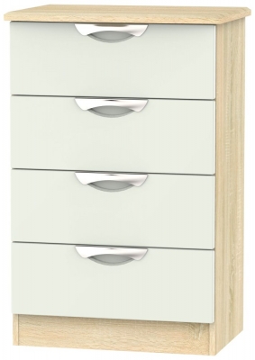 Product photograph of Camden Cashmere And Oak Effect 4 Drawer Midi Chest from Choice Furniture Superstore