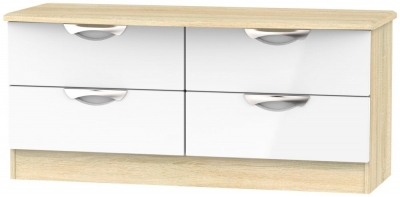Product photograph of Camden White Gloss And Oak Effect Bed Box from Choice Furniture Superstore