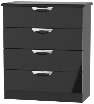 Product photograph of Camden Black Gloss 4 Drawer Chest from Choice Furniture Superstore