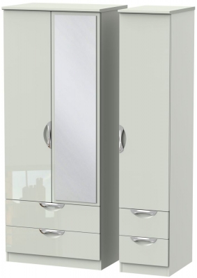 Product photograph of Camden Cashmere 3 Door Combi Wardrobe - 1 Mirror from Choice Furniture Superstore