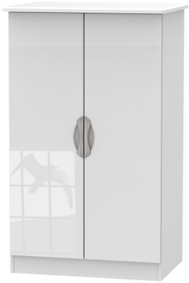 Product photograph of Camden White Gloss Midi Wardrobe from Choice Furniture Superstore