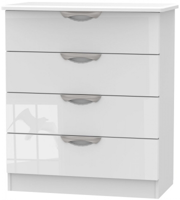 Product photograph of Camden White Gloss 4 Drawer Chest from Choice Furniture Superstore