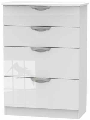Product photograph of Camden White Gloss 4 Drawer Deep Chest from Choice Furniture Superstore