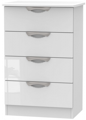 Product photograph of Camden White Gloss 4 Drawer Midi Chest from Choice Furniture Superstore
