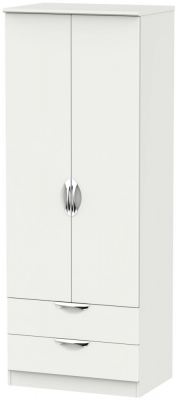 Product photograph of Camden Grey 2 Door 2 Drawer Tall Wardrobe from Choice Furniture Superstore