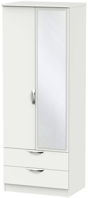 Product photograph of Camden Grey 2 Door Tall Combi Wardrobe - 1 Mirror from Choice Furniture Superstore