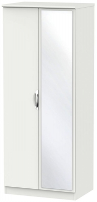 Product photograph of Camden Grey 2 Door Wardrobe - 1 Mirror from Choice Furniture Superstore