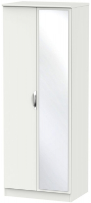 Product photograph of Camden Grey 2 Door Tall Wardrobe - 1 Mirror from Choice Furniture Superstore