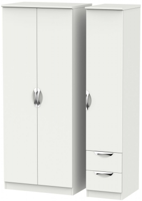 Product photograph of Camden Grey 3 Door Triple Wardrobe - Rhf 2 Drawers from Choice Furniture Superstore