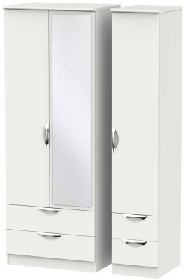 Product photograph of Camden Grey 3 Door Tall Combi Wardrobe - 1 Mirror from Choice Furniture Superstore