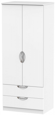 Product photograph of Camden White Matt 2 Door 2 Drawer Double Wardrobe from Choice Furniture Superstore