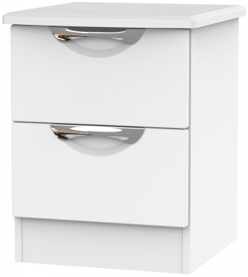 Product photograph of Camden White Matt 2 Drawer Bedside Cabinet from Choice Furniture Superstore