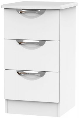 Product photograph of Camden White Matt 3 Drawer Beside Cabinet from Choice Furniture Superstore