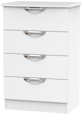 Product photograph of Camden White Matt 4 Drawer Midi Chest from Choice Furniture Superstore